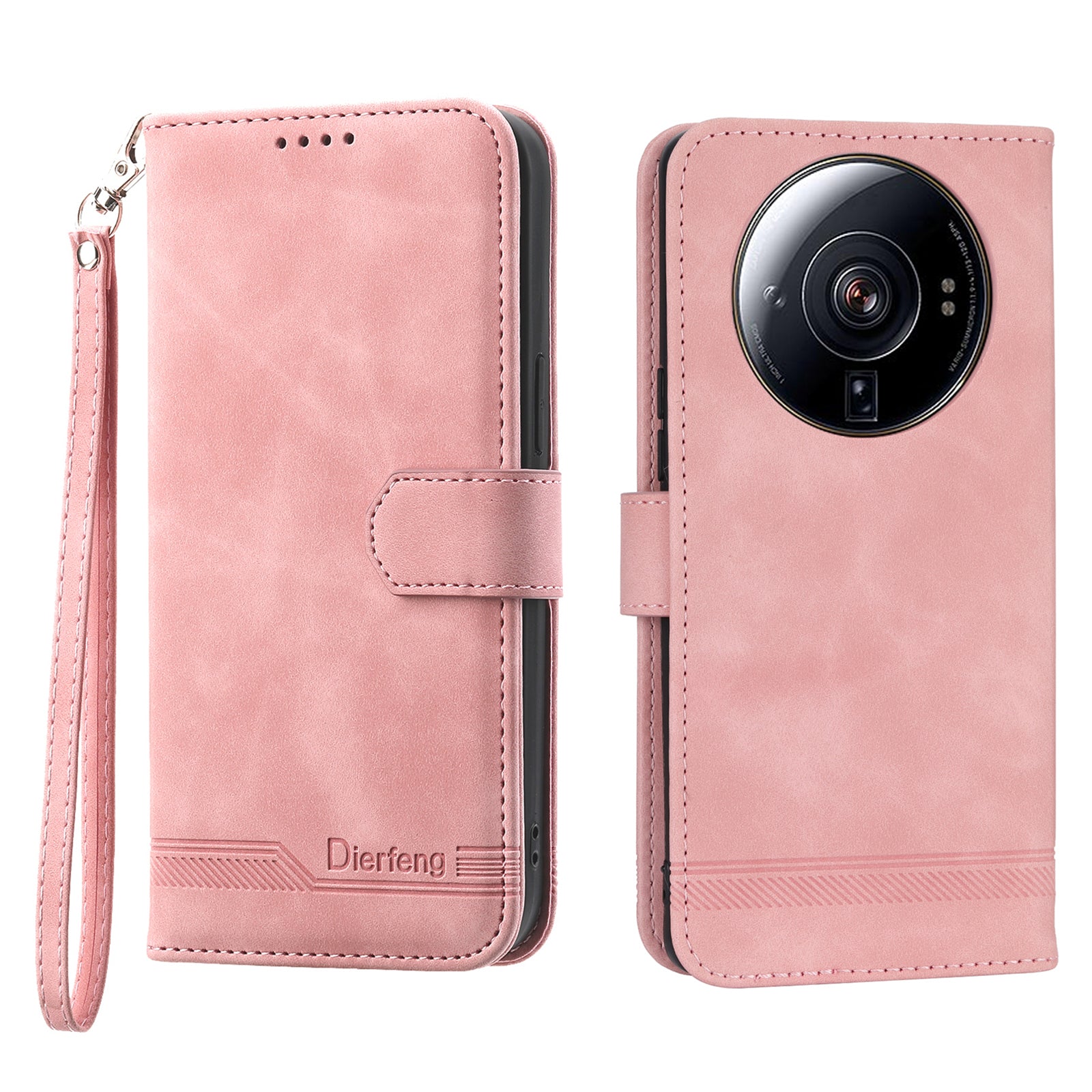 DIERFENG DF-03 Phone Case for Xiaomi 12S Ultra 5G Wallet Stand PU Leather Shockproof Line Imprinted Cover DIERFENG DF-03 Phone Case for Xiaomi 12S Ultra 5G Wallet Stand PU Leather Shockproof Line Imprinted Cover